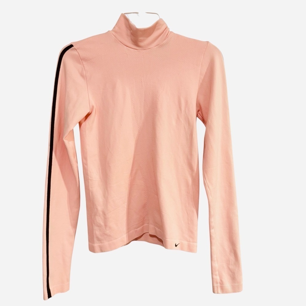 Nike Dri-Fit Pink Long Sleeve Mock Neck Top – Women’s Activewear Pullover S/M